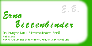erno bittenbinder business card
